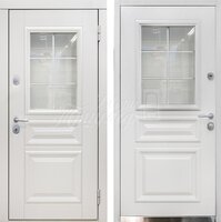Металлическая дверь Стекло №258 RAL 9003 с терморазрывом