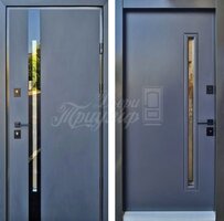 Металлическая дверь Стекло №263 RAL 7024